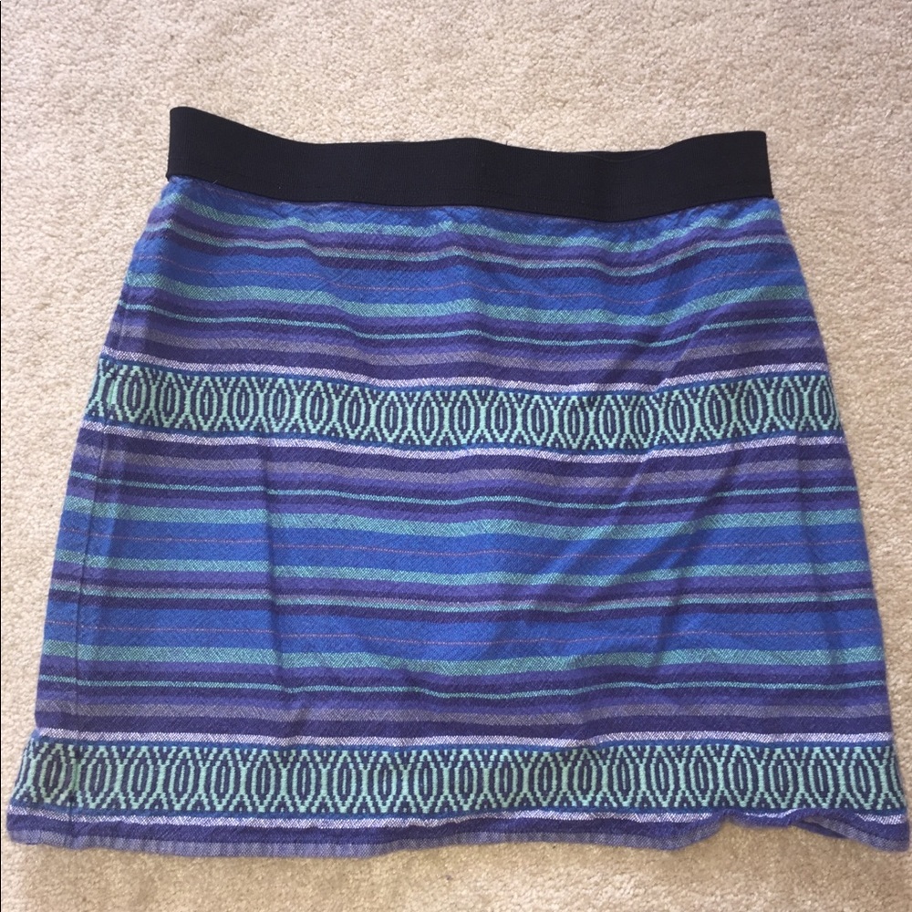 Aztec blue and green bodycon skirt